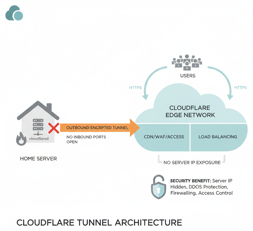 Diagramme - Cloudflare Tunnel : Exposez vos Services sans Ouvrir de Ports